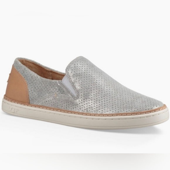 UGG Silver Stardust Adley Perf Shoes - Picture 1 of 15